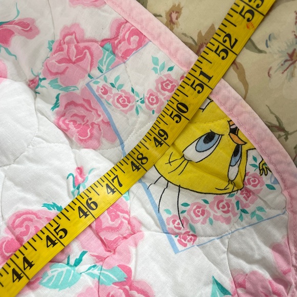 1993 Warner Bros. Gerber Tweety Quilt - Pink and Yellow - Picture 7 of 8